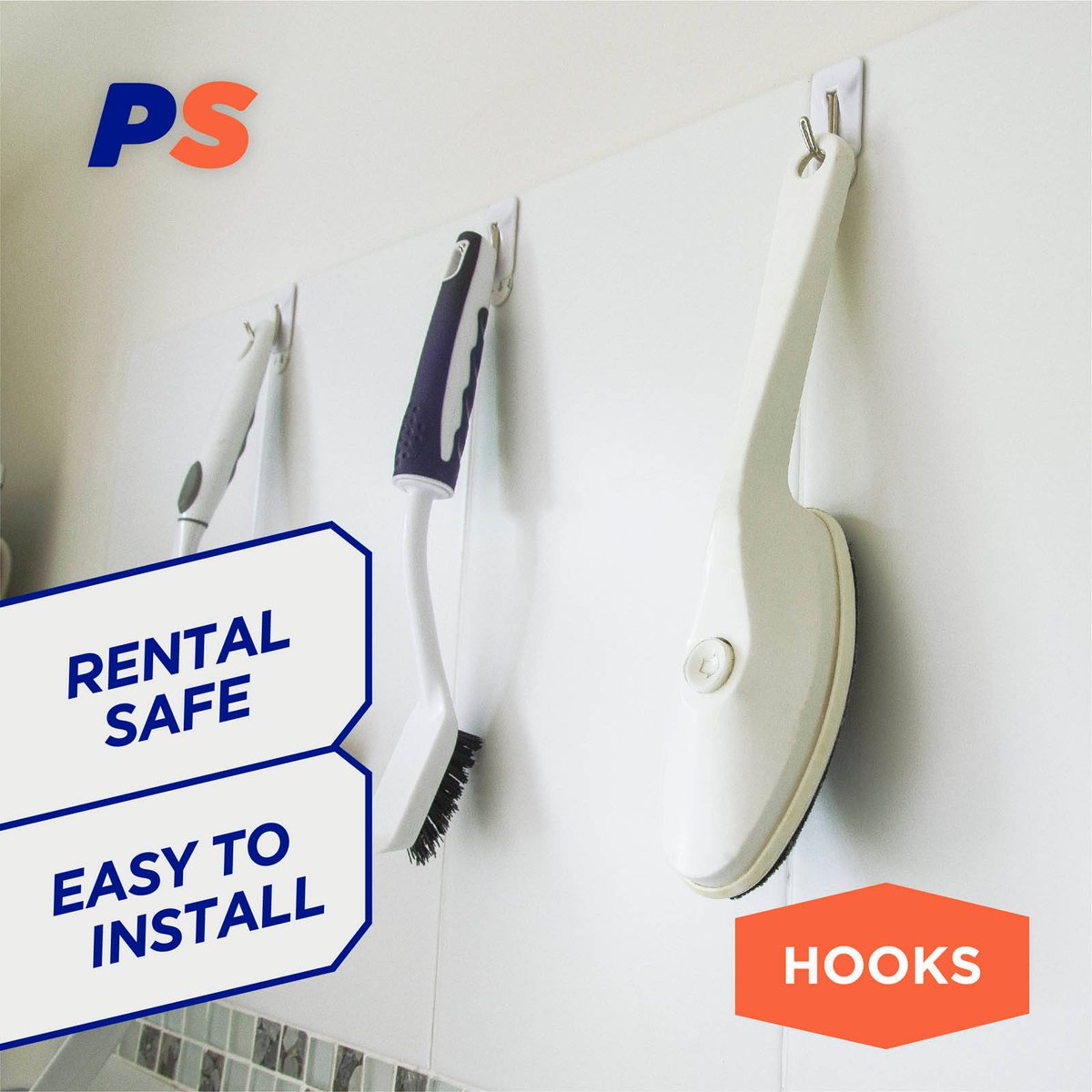 Permastik Small Kitchen Hooks - 9 Pack - Plastic - Easy To Apply