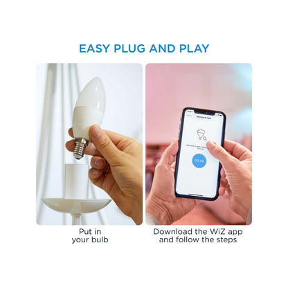 Wiz P45 E14 LED Smart Candle Bulb - 4.9W - 470lm