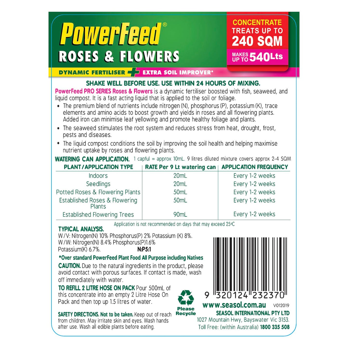 PowerFeed Pro Series Roses and Flowers Concentrate - 1.2L