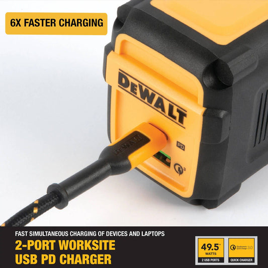 Dewalt 49W 2 Port USB PD Fast Charger