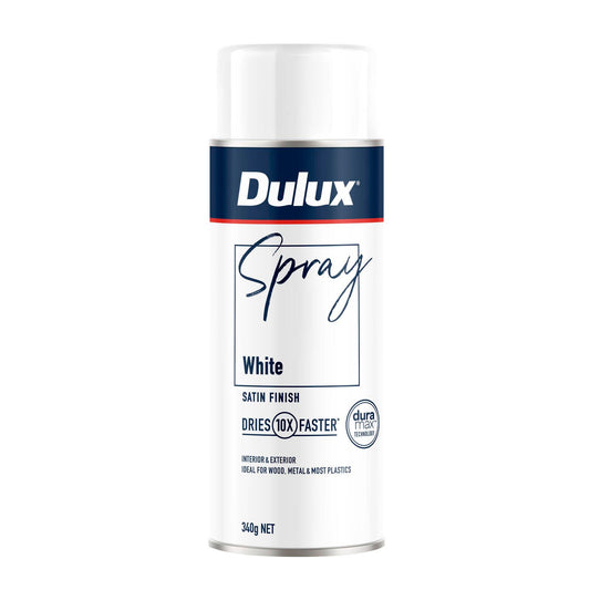 Dulux White Satin Spray Paint - 340g