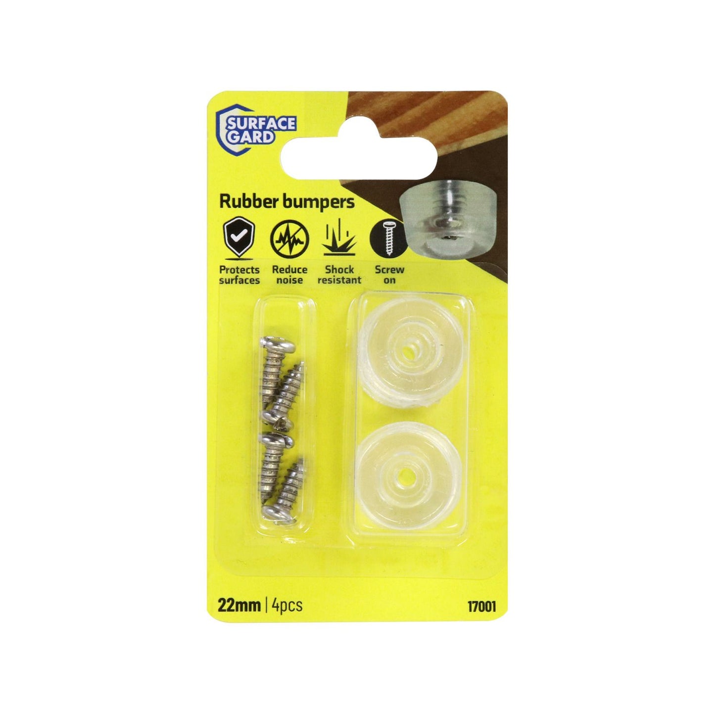 Surface Gard Screw In Bumpers - 22mm - 4 Pack