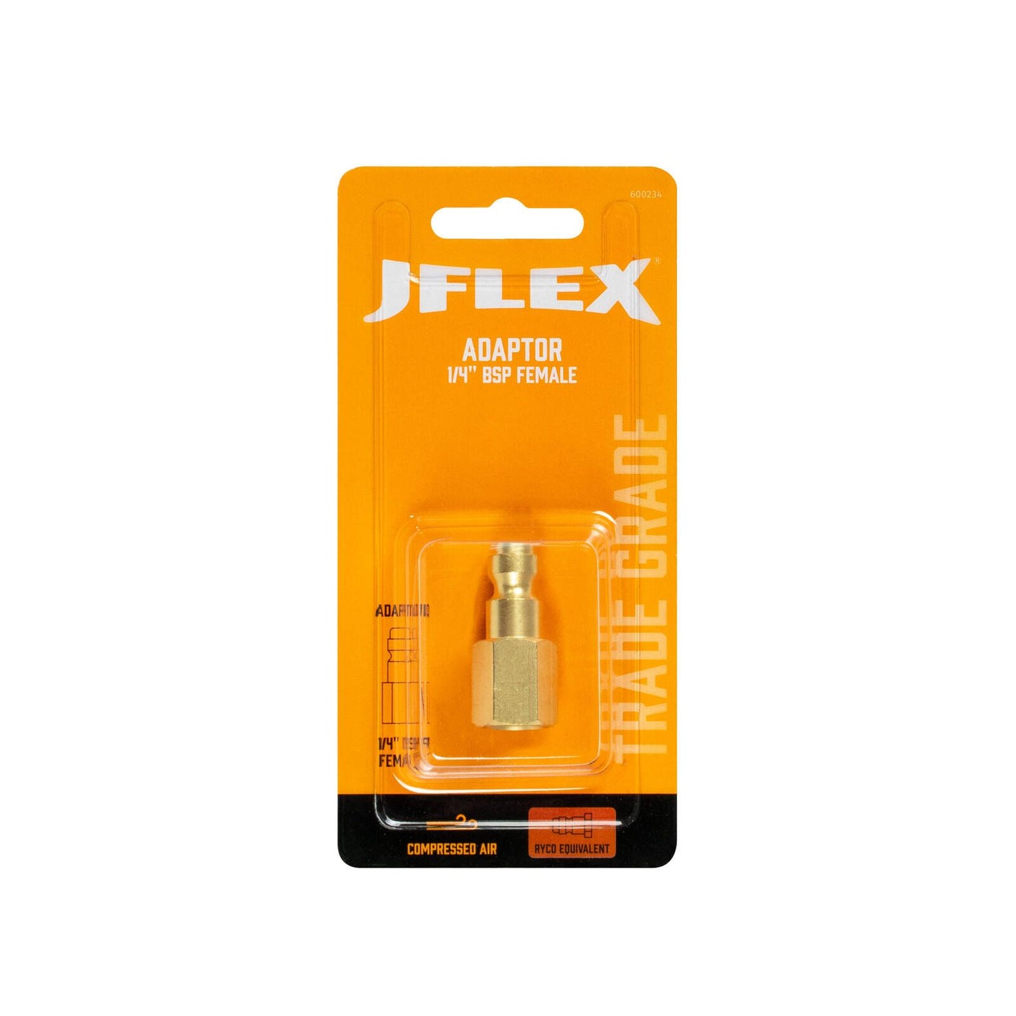 Jflex BSP Female Adaptor - 1/4" - Ryco Equivalent - 15 x 40mm