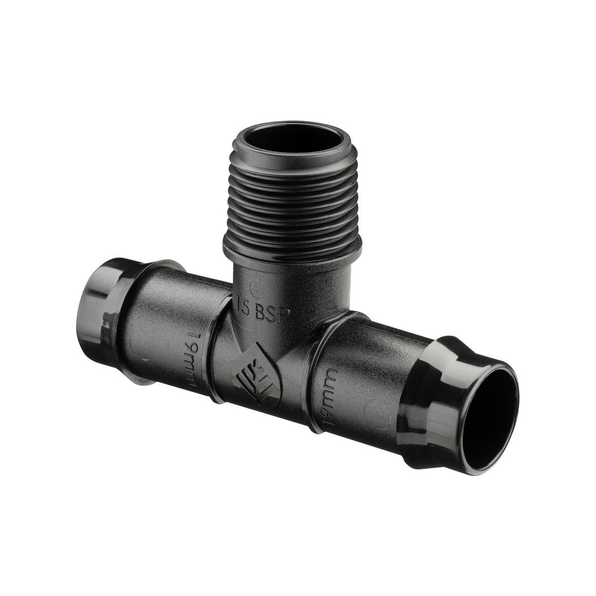 Pope 19mm Barbed x 15mm BSP Poly Threaded Male Tee 5 Pack