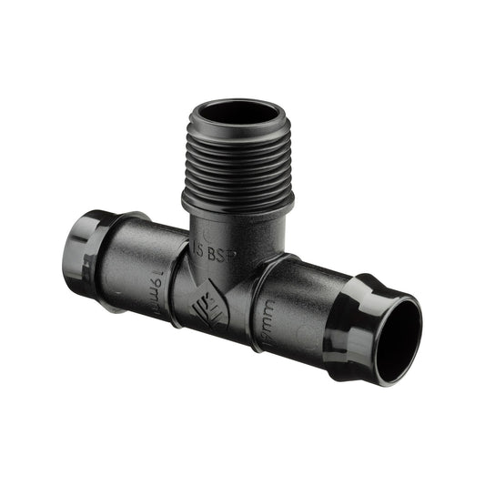 Pope Barbed x 15mm Threaded Male Tee - 19mm - 5 Pack