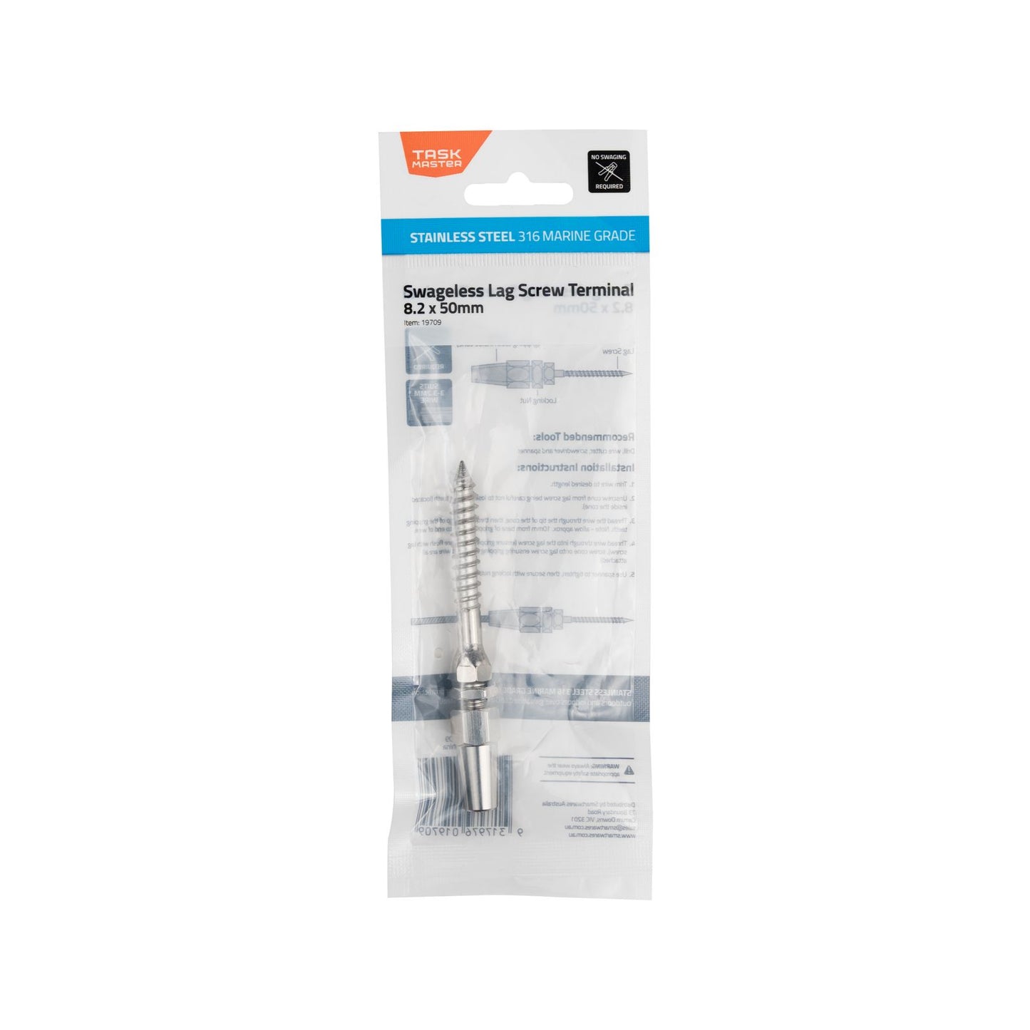 Taskmaster Swageless Lag Screw Wire Terminal 8.2 x 50mm