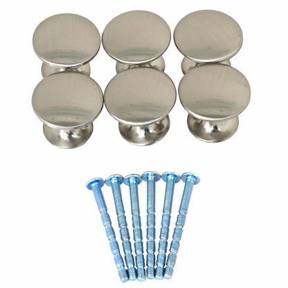 Ikonic Brushed Nickel Cupboard Knob Set - 6 Piece - Metal - Easy Install