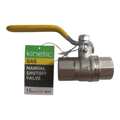 Kinetic 15mm Lever Handle Gas Ball Valve
