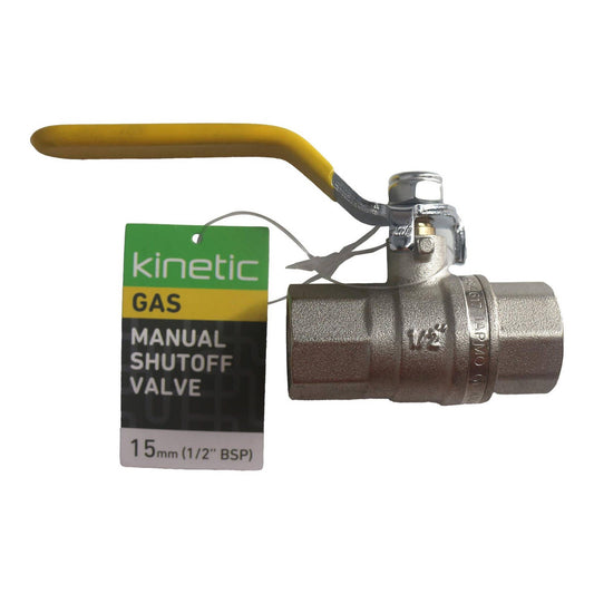 Kinetic 15mm Lever Handle Gas Ball Valve