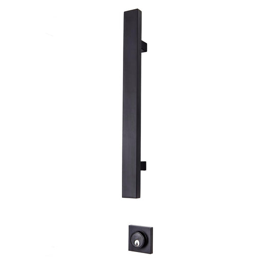Gainsborough 450mm Matt Black G4 Series Square Pull Handle Entrance Set