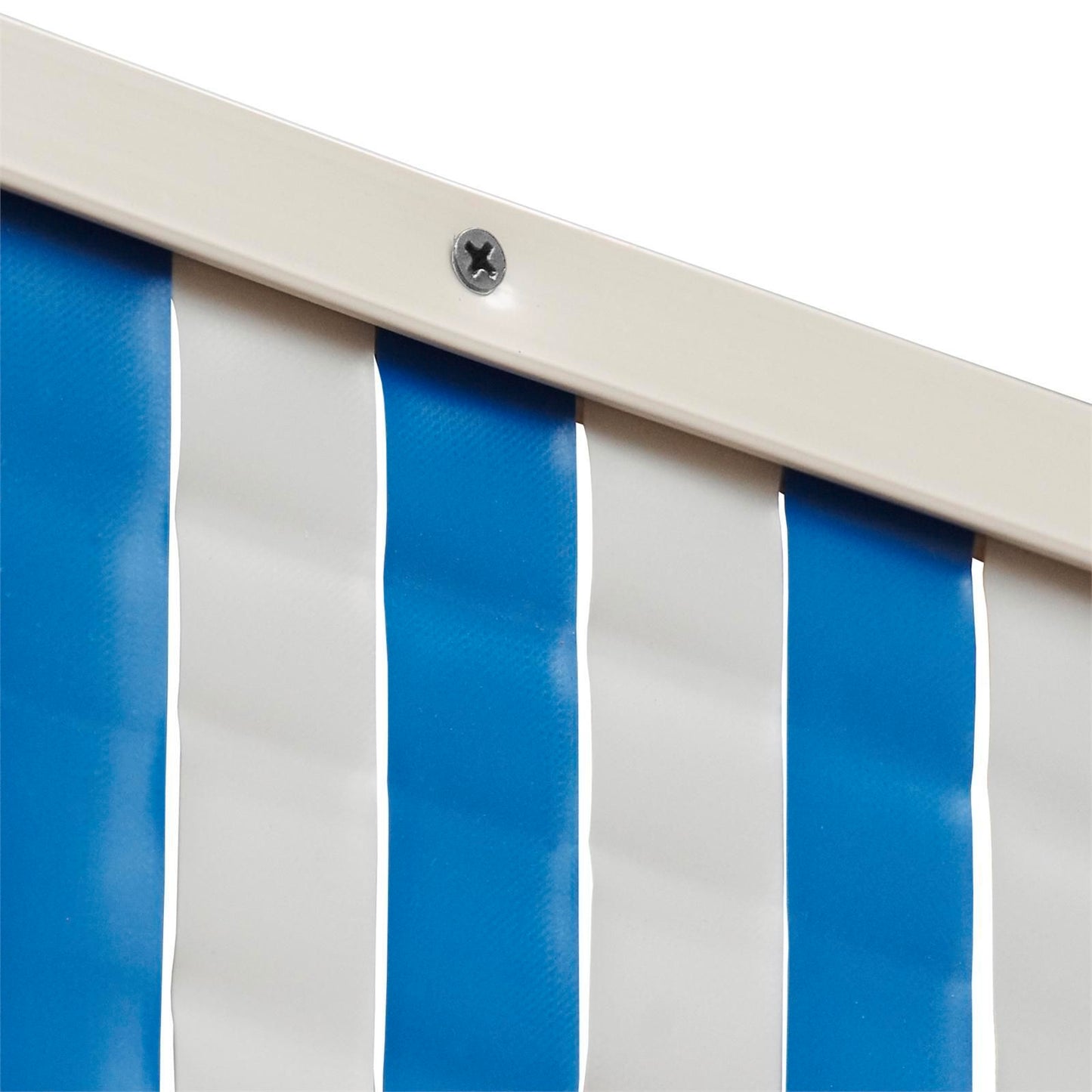 Pillar Weekender PVC Door Curtain - 86 x 200cm - Blue/White