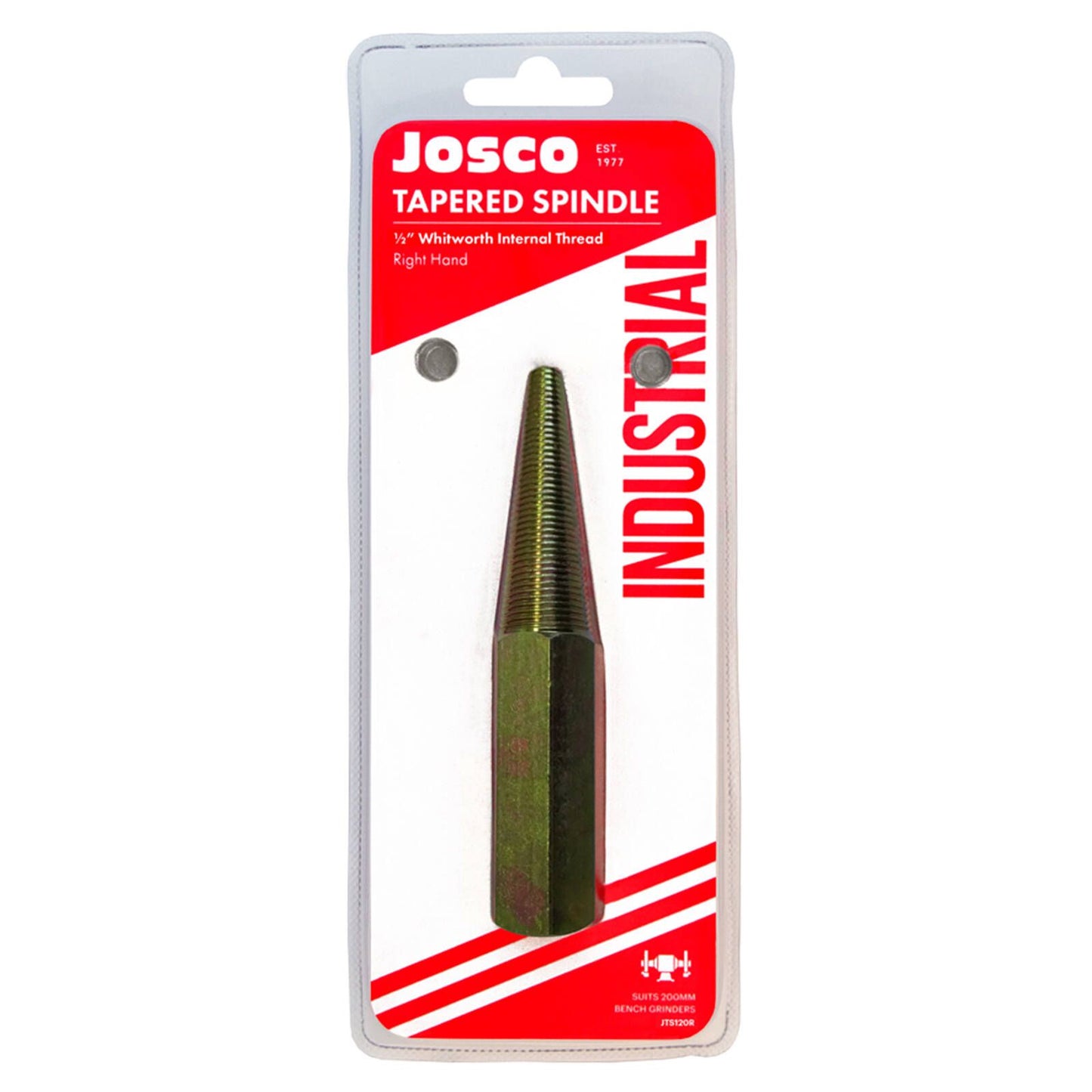 Josco Right Hand Tapered Spindle - 12mm - For 150mm Bench Grinders