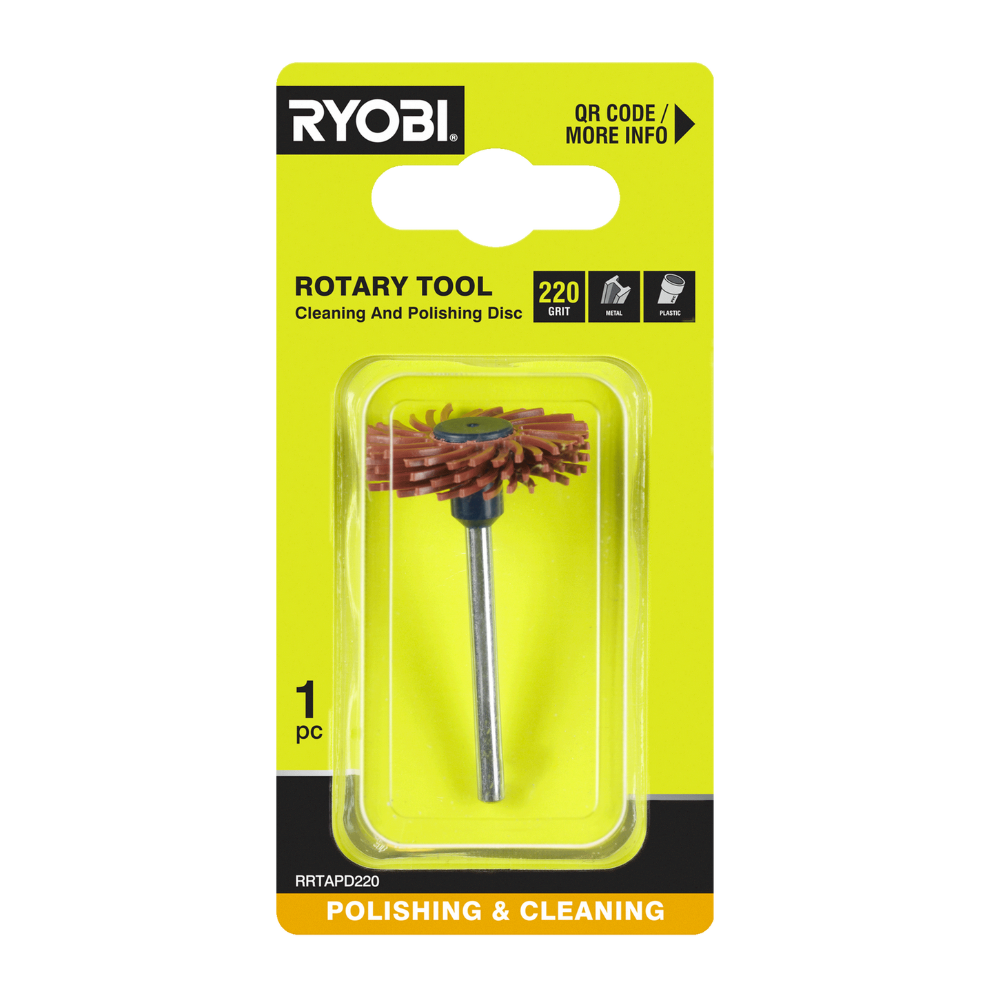 Ryobi Rotary Tool Cleaning and Polishing Disc - 38mm - 220 Grit