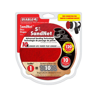 Diablo Orbital Sandnet Discs - 125mm - 10 Pack - Aluminium Oxide - 120 Grit