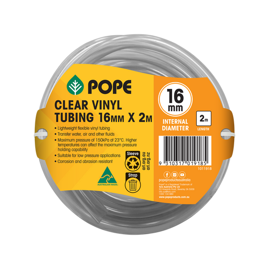 Pope Clear Vinyl Tubing - 16mm x 2m