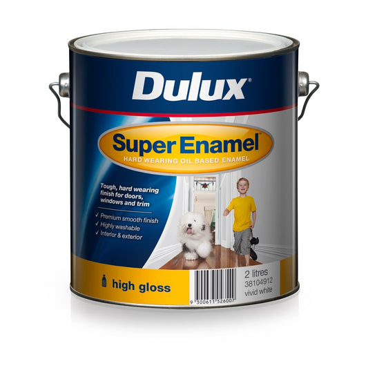 Dulux Super Enamel Paint - 2L - High Gloss Vivid White