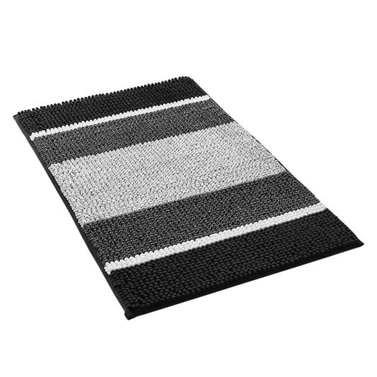 Barelli Chenille Bath Mat 80 x 50cm Black