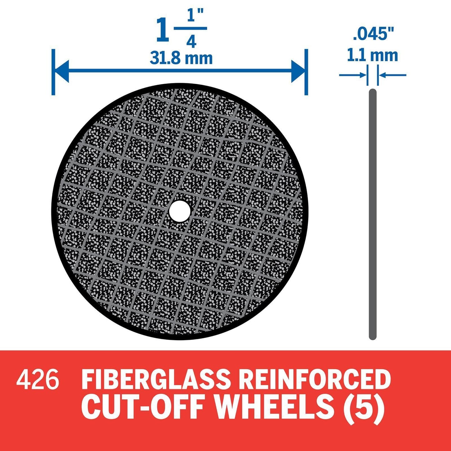 Dremel Reinforced Cut Off Wheels - 32mm - 5 Pack