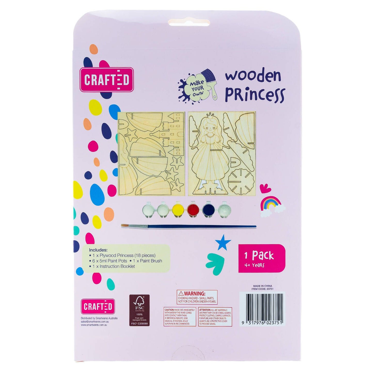 Crafted Princess Wooden Puzzle Kit - 18 Pieces - 195 x 305mm