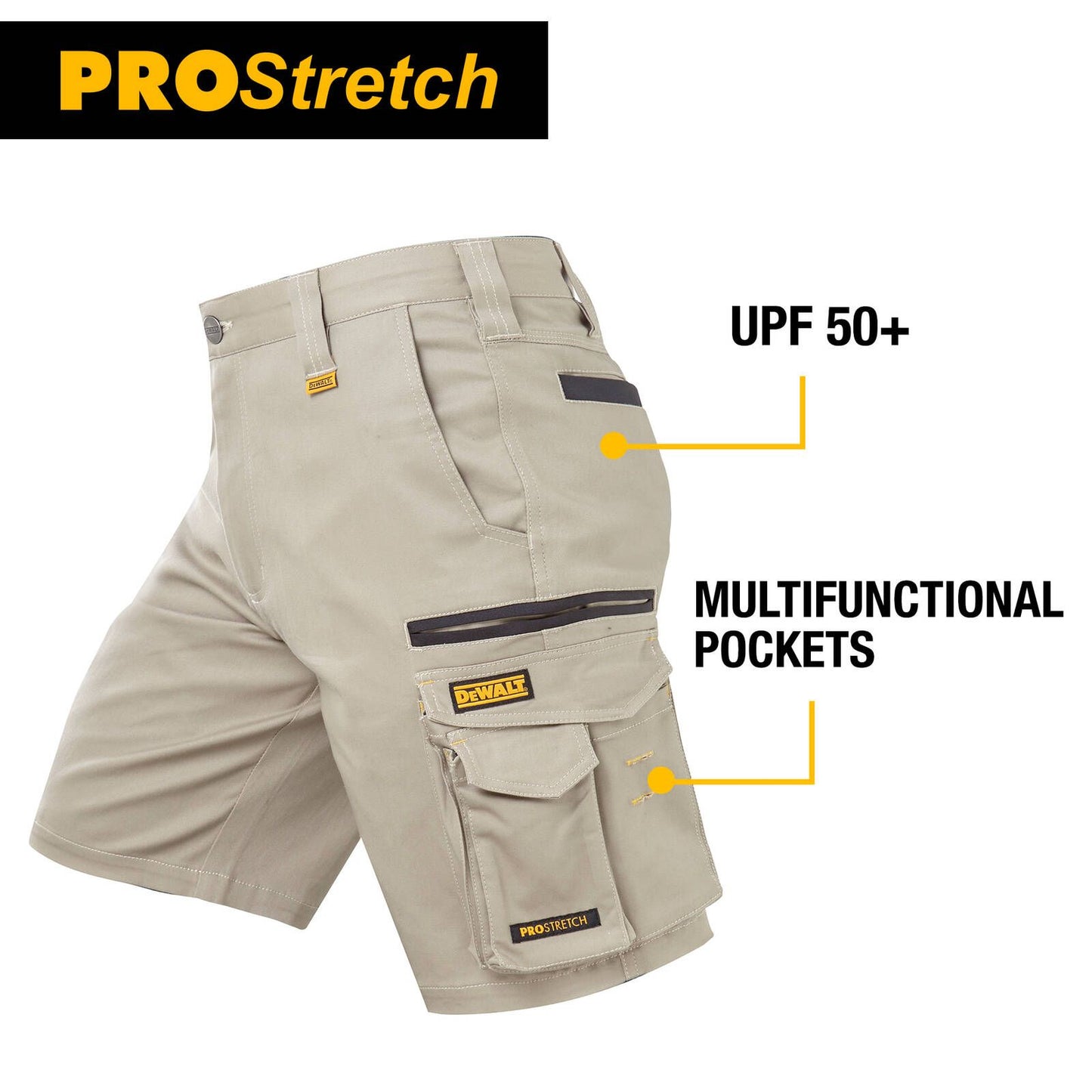 Dewalt Khaki Bennington Prostretch Shorts - Size 32