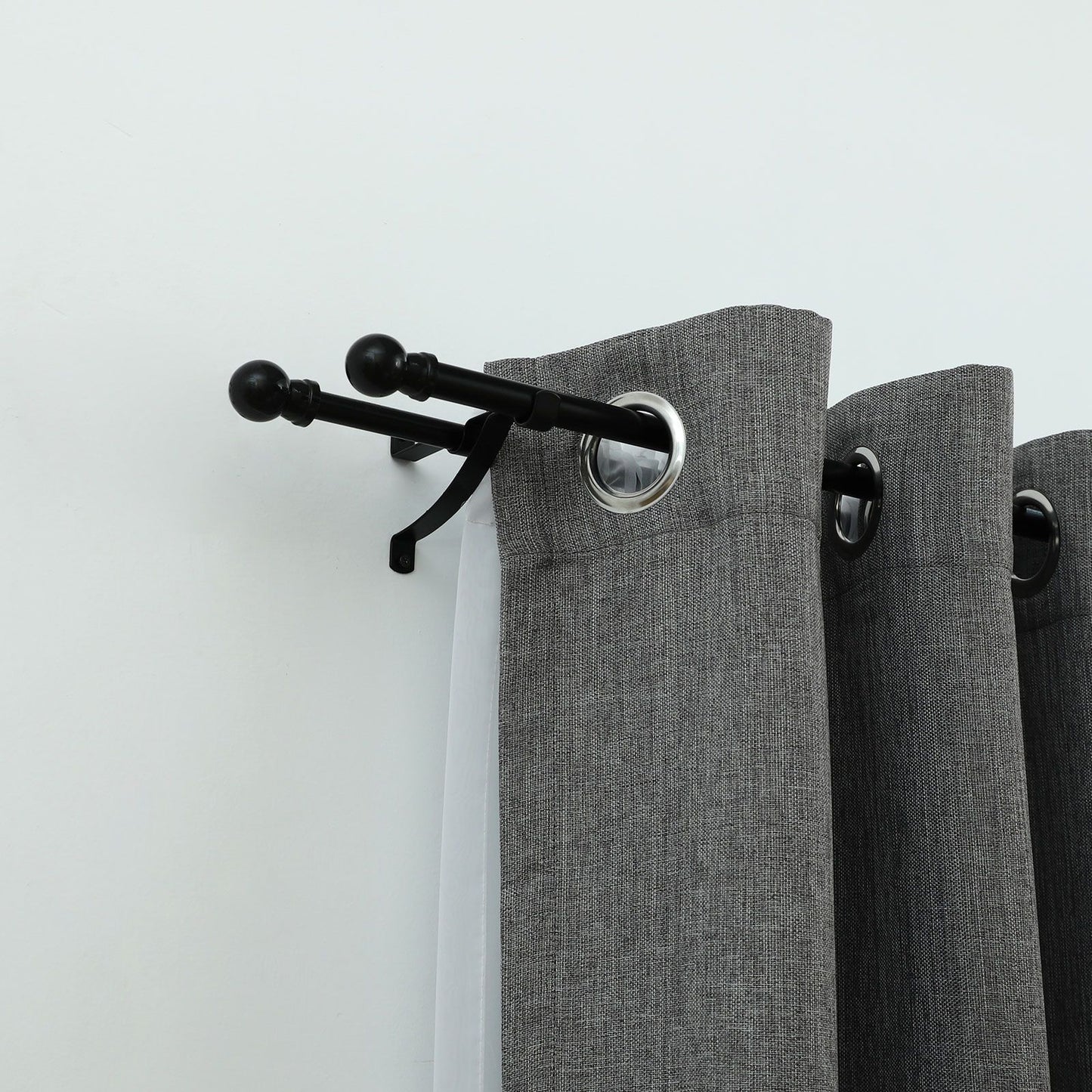 Windoware Curtain Rod Brackets - 127mm - Black - 2 Pack