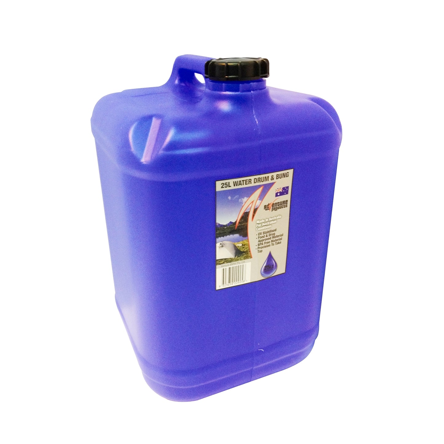 AdVenture Products Blue Tint Water Storage Drum With Bung - 25L