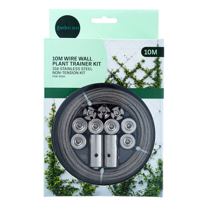 Garden Zen 10m Wire Wall Plant Trainer Kit 316 Stainless Steel Non-Tension