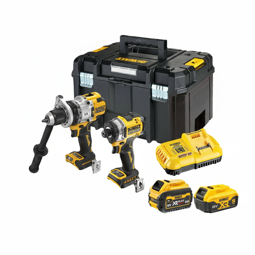 Dewalt XR Hammer Drill & Impact Driver Combo Kit - 18V - 2 Piece - 5.0/6.0Ah