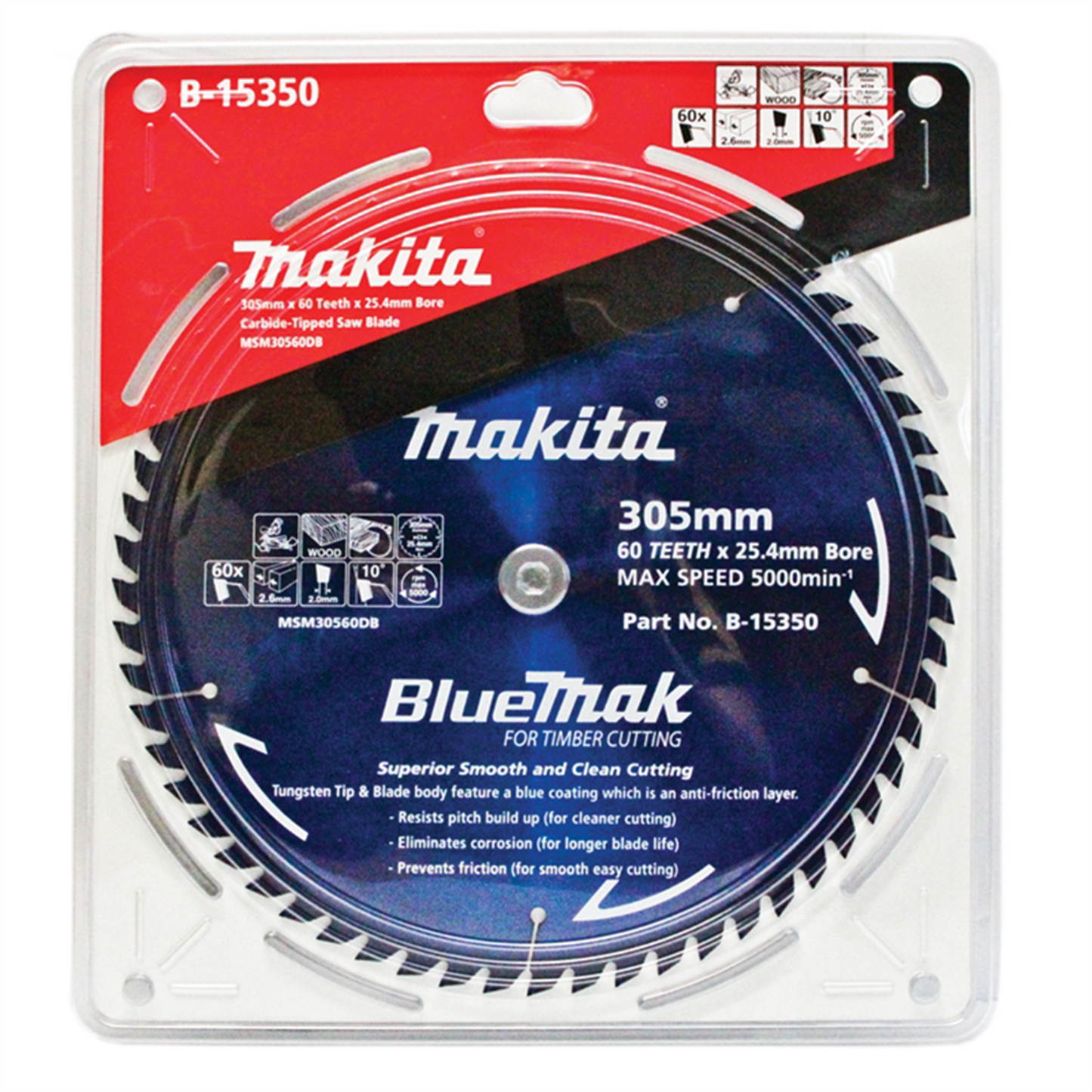 Makita Bluemak Mitre Saw Blade - 305mm - 60T - B-15805