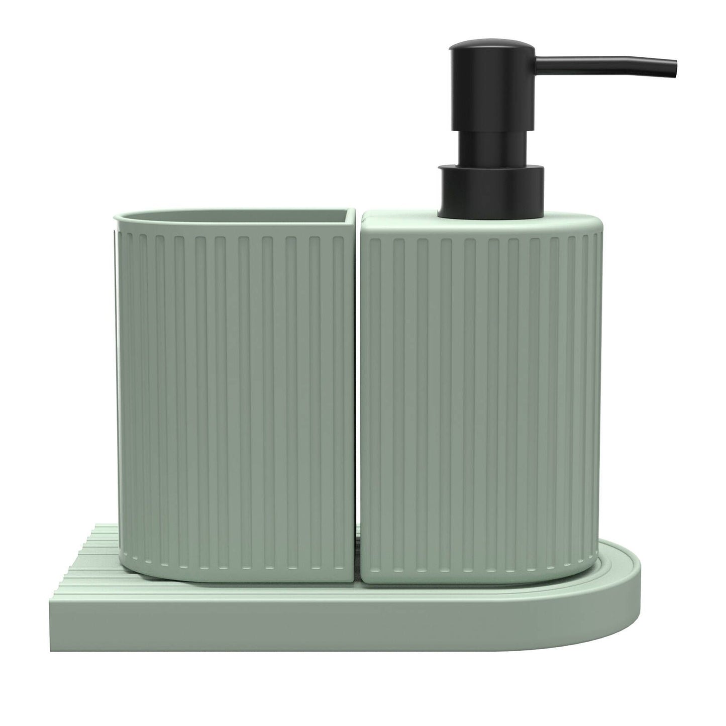 Astin Sinclair Celadon Ribbed 3 Piece Bathroom Set - 74 x 168mm