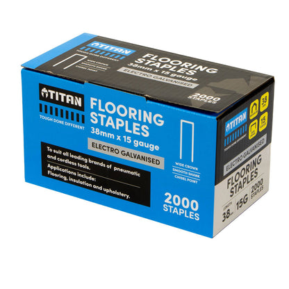 Titan Collated Flooring Staples - 15g x 38mm - 2000 Pack