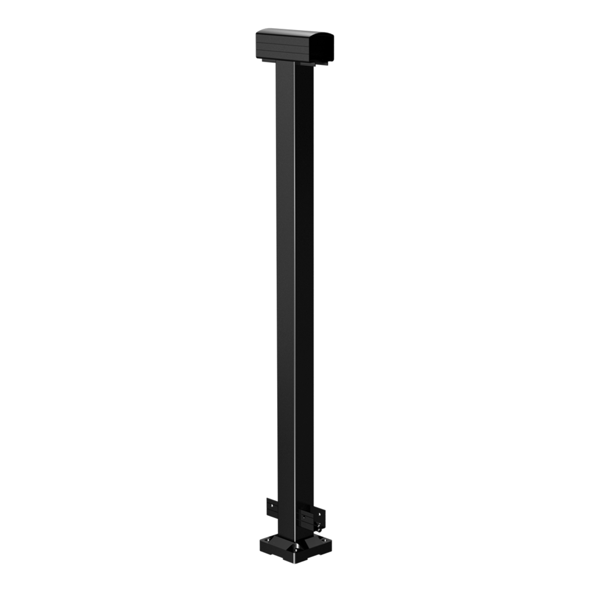 Peak 1000mm Black Aluminium Deck Balustrade Mid Post - Durable Design