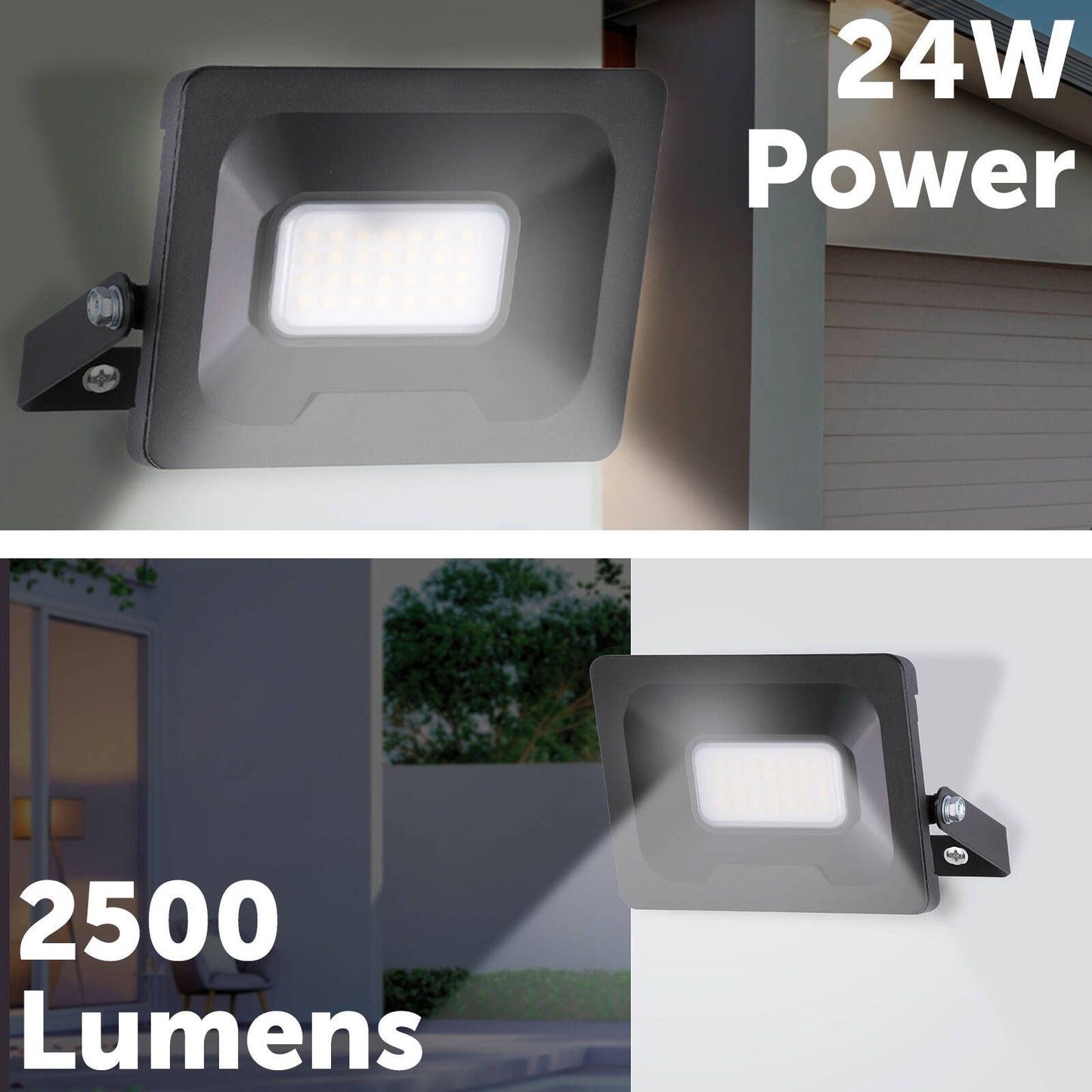 Arlec Smart CCT LED Security Flood Light - 24W - 2500lm - Black