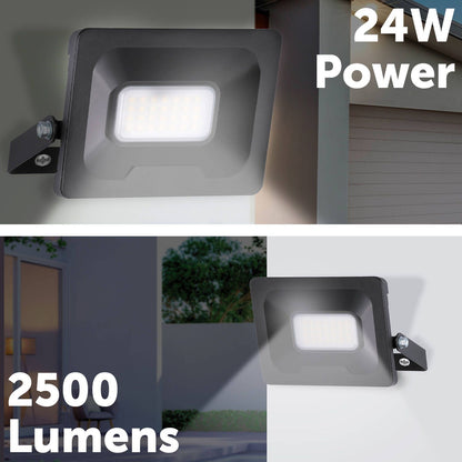 Arlec Smart CCT LED Security Flood Light - 24W - 2500lm - Black