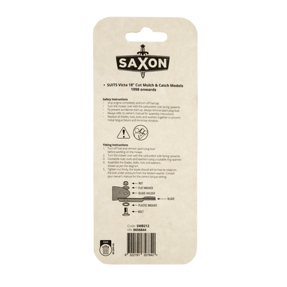 Saxon Victa Mower 18" Blade and Bolt Set SMB212 - 2 Pack