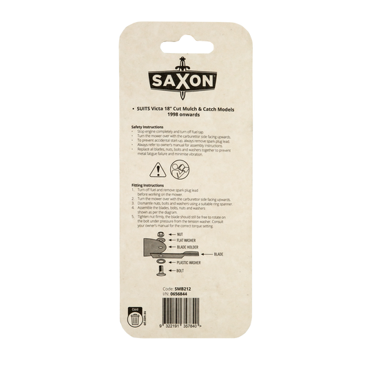 Saxon Victa Mower 18" Blade and Bolt Set SMB212 - 2 Pack