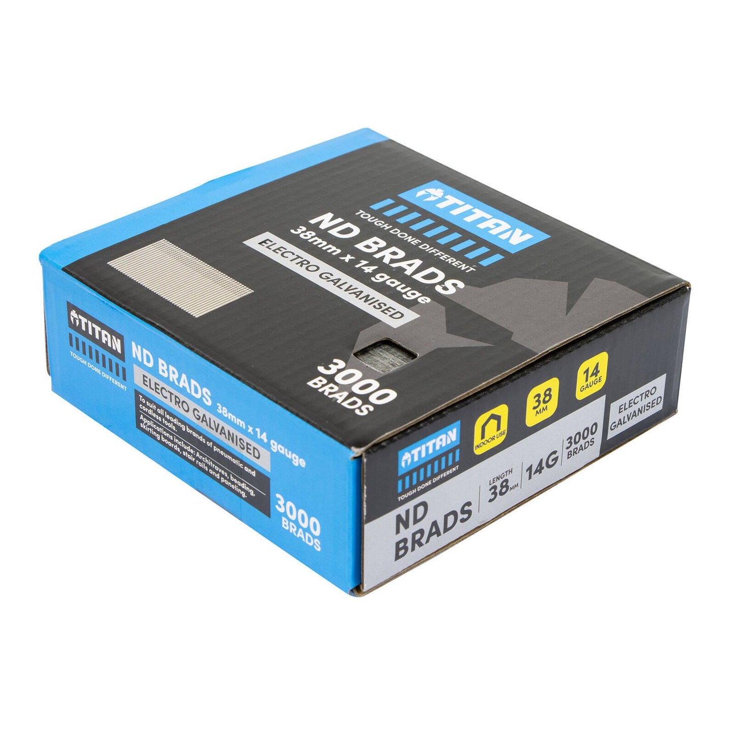Titan Collated Nail Brads - 38mm - Electro Galvanised - 3000 Pack