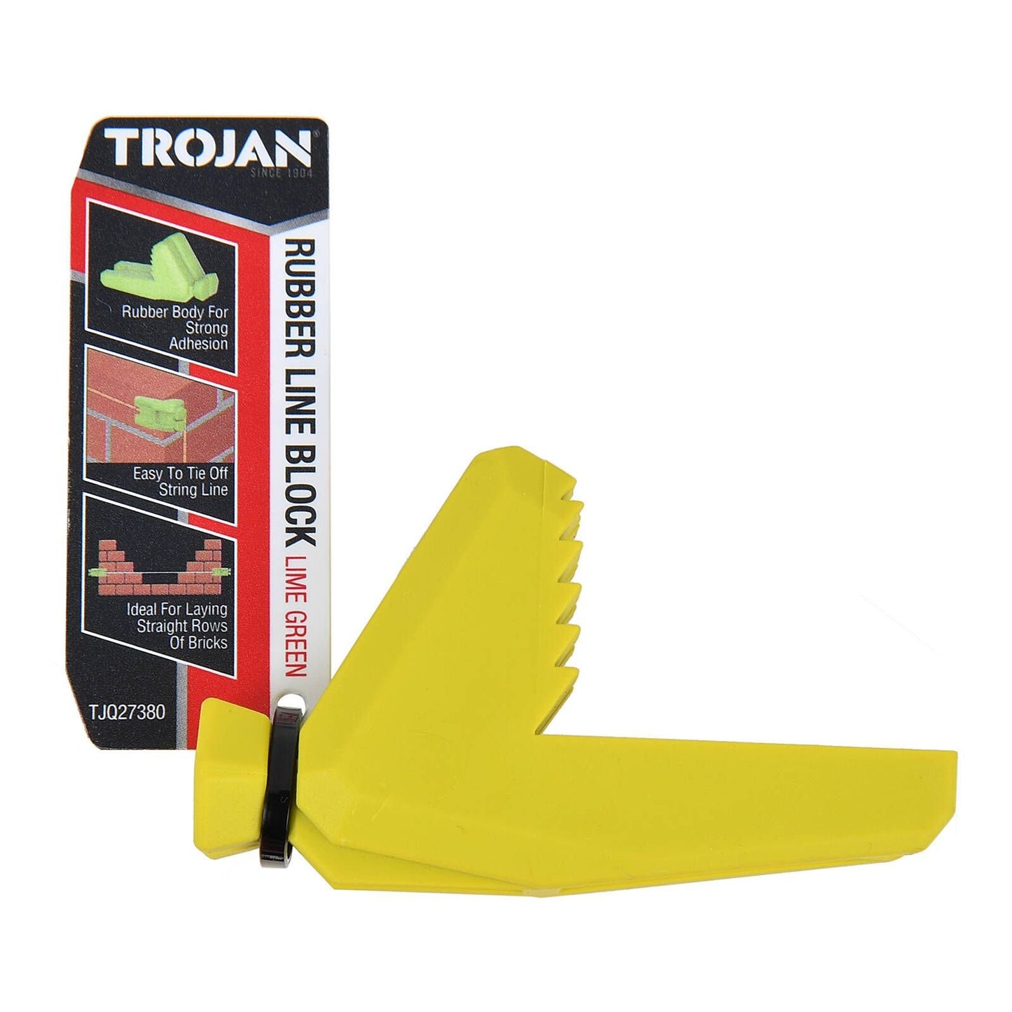 Trojan Rubber Line Block - 75 x 33 x 44mm - Lime Green