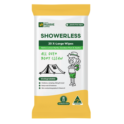 Great Aussie Wipes Showerless Body Wipes - 126 x 240mm - 20 Pack