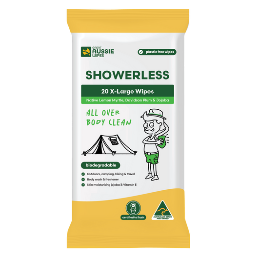 Great Aussie Wipes Showerless Body Wipes - 126 x 240mm - 20 Pack