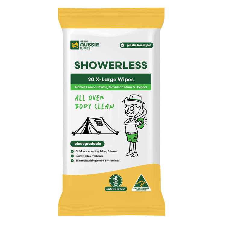 Great Aussie Wipes Showerless Body Wipes - 126 x 240mm - 20 Pack