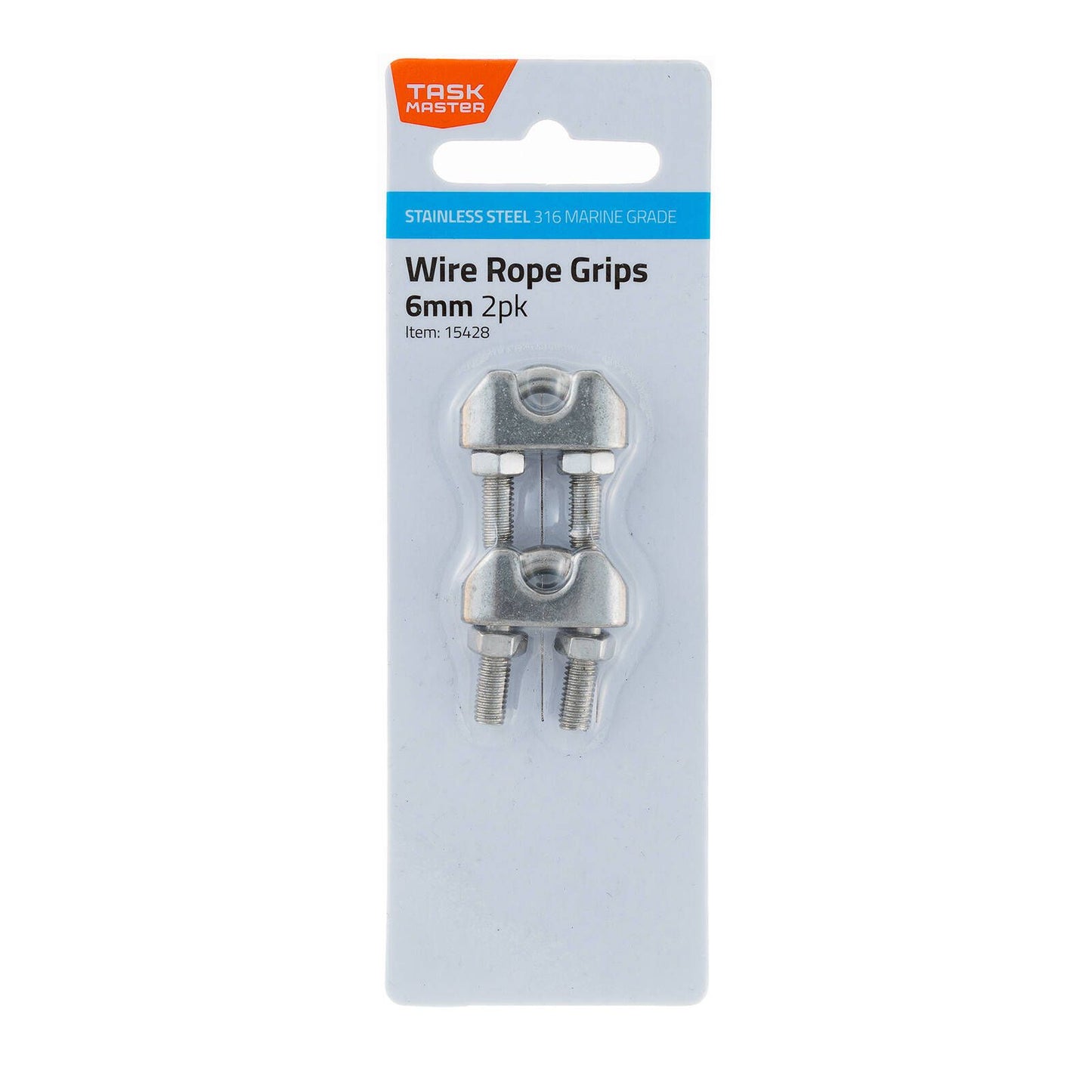 Taskmaster Wire Rope Grips - 6mm - 2 Pack