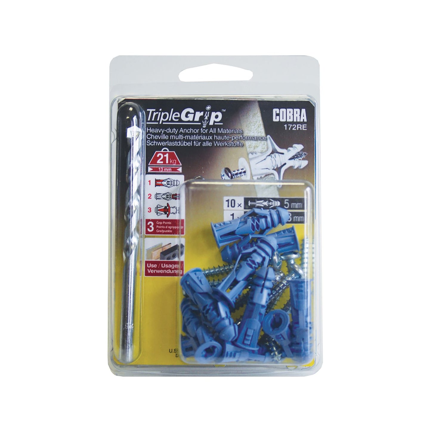 Cobra Triple Grip Anchor Screws - 5mm - 10 Pack