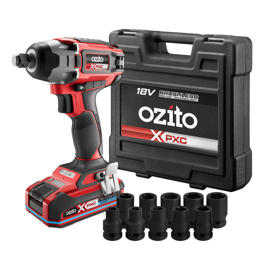 Ozito PXC 18V Brushless Impact Wrench Kit PXBWK-2330S