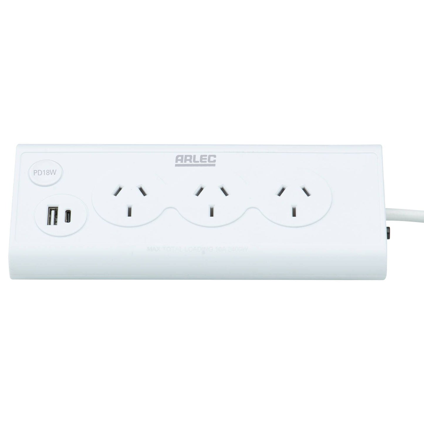 Arlec Triangular Powerboard - 3 Outlet - 70mm - White