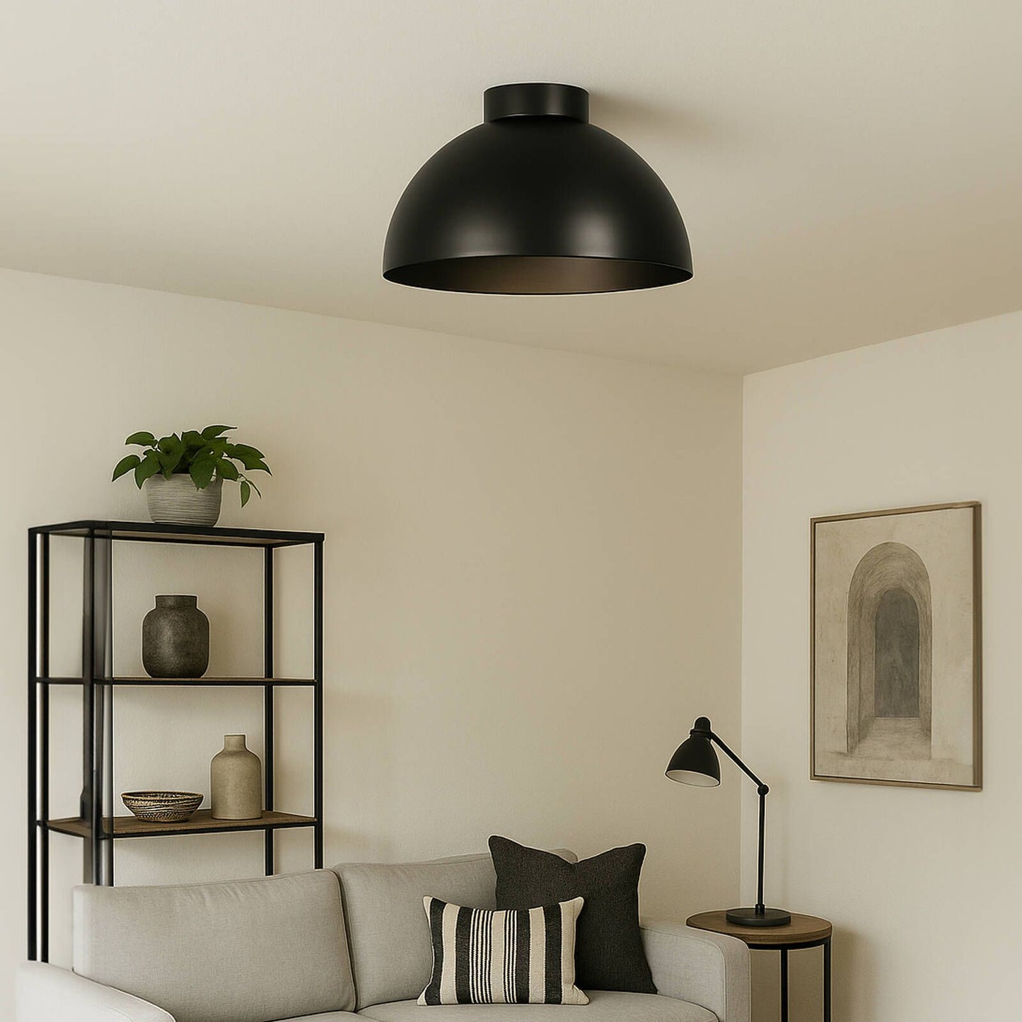 Mirabella Eliza Batten Fix - Metal Dome - Matt Black