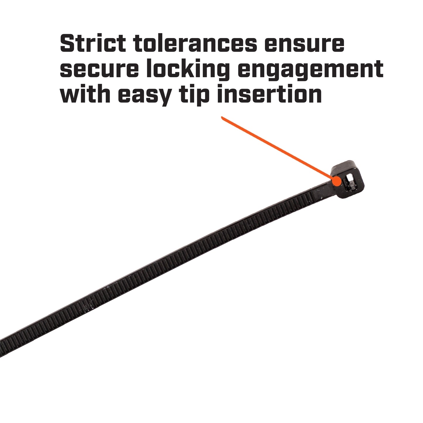Crescent Black Cable Ties - 300mm x 4.8mm - 25 Pack
