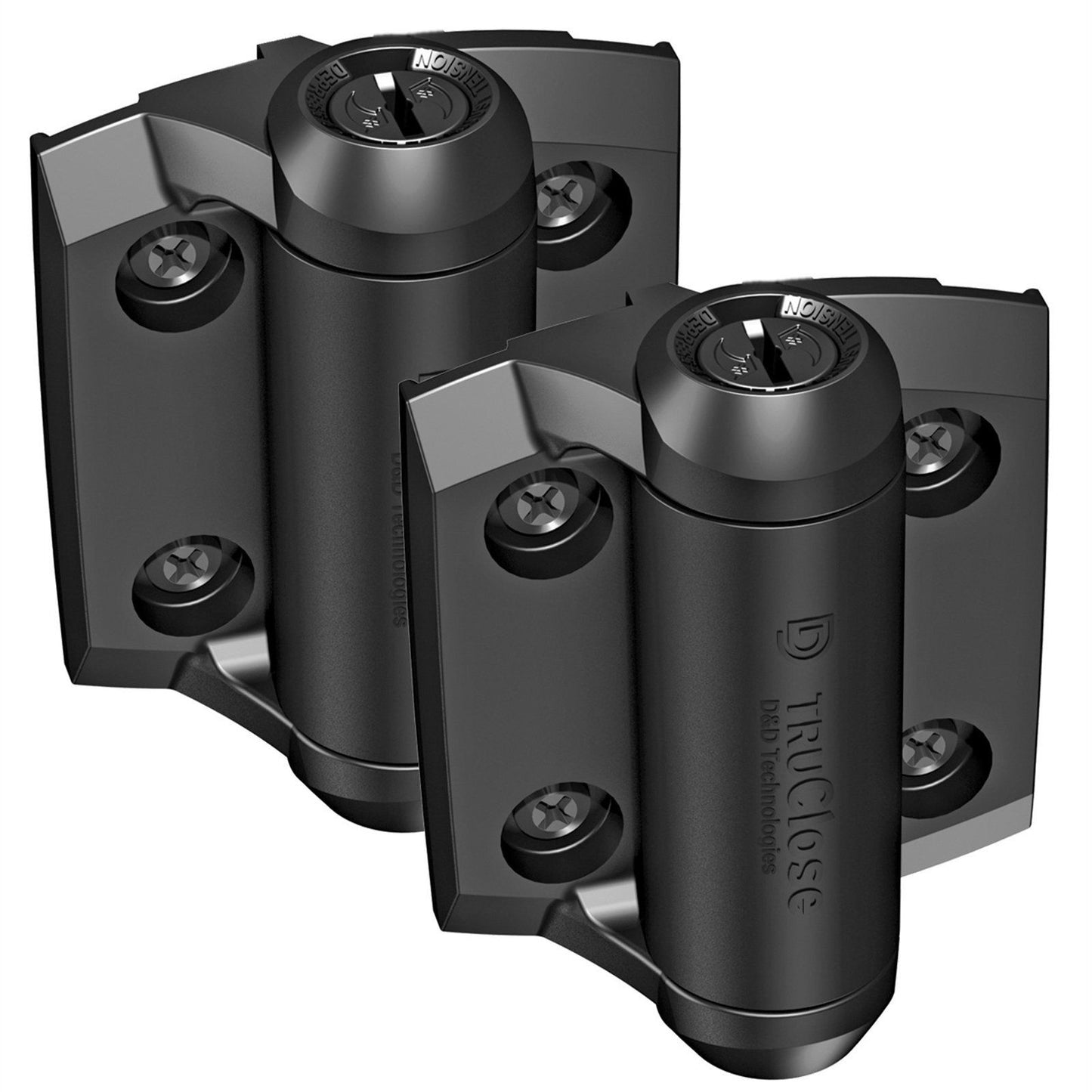 TruClose Self Closing Pool Gate Hinges - Adjustable - Black - 2 Pack