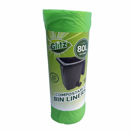 Glitz 80L Compostable Bin Liner - 20 Pack