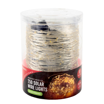 Lytworx Warm White Solar Micro LED Wire Lights - 250 Pack - 24.9m